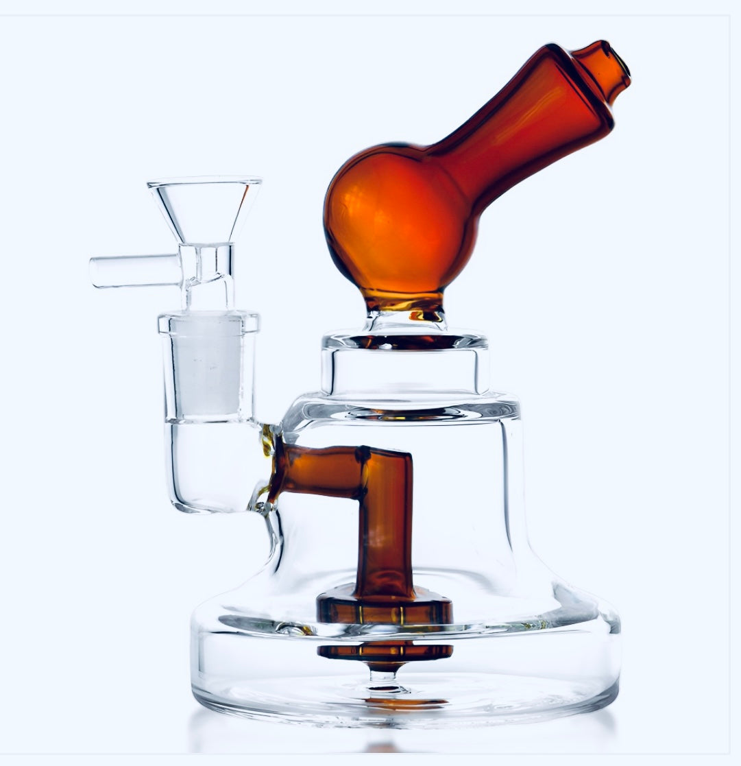 6" Bubble Spout Showerhead Perc Bong