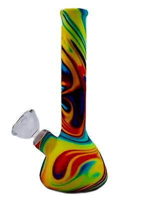 Multi-Color Silicone Bong - 8.6 inch, 14mm bowl