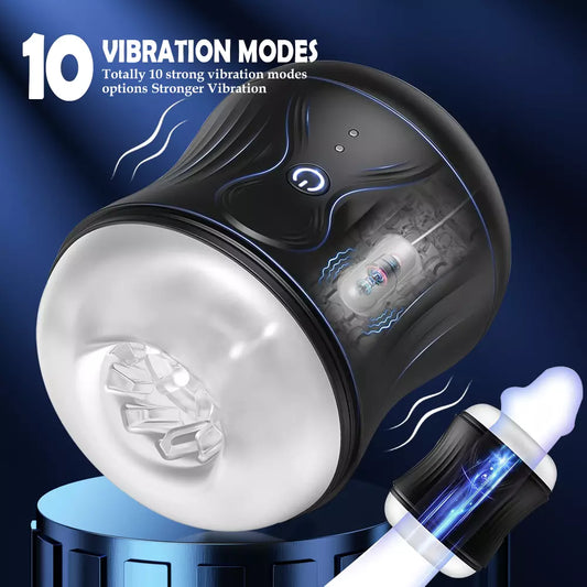 Oral Sex Machine Masturbate Realistic Vagina Mouth Vibrator Toys for Men Blowjob